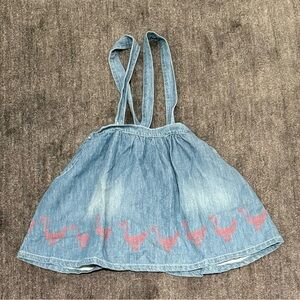 Bobo Choses Denim Jumper / skirt with suspenders, size 6-7 years